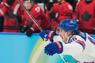 President Donald Trump speaking by phone to US men’s hockey team after Olympic gold medal win