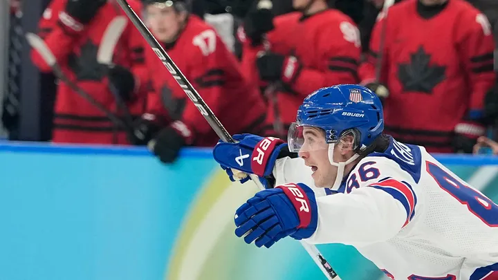 President Donald Trump speaking by phone to US men’s hockey team after Olympic gold medal win