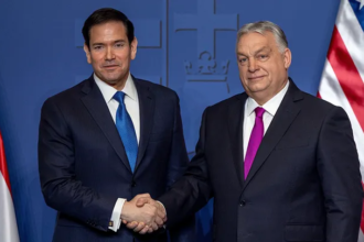 Marco Rubio and Viktor Orbán at signing ceremony for US Hungary civil nuclear agreement