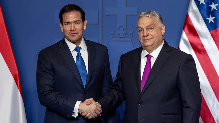Marco Rubio and Viktor Orbán at signing ceremony for US Hungary civil nuclear agreement