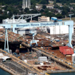 American shipyard workers building a large commercial vessel to strengthen US maritime industry