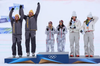 U.S. wins bronze in team combined as Mikaela Shiffrin and Breezy Johnson compete in Olympic Alpine skiing event