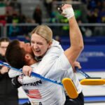 Madison Chock and Evan Bates performing rhythm dance at Winter Olympics 2026