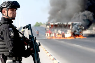 Mexican security forces during an operation targeting cartel leader El Mencho