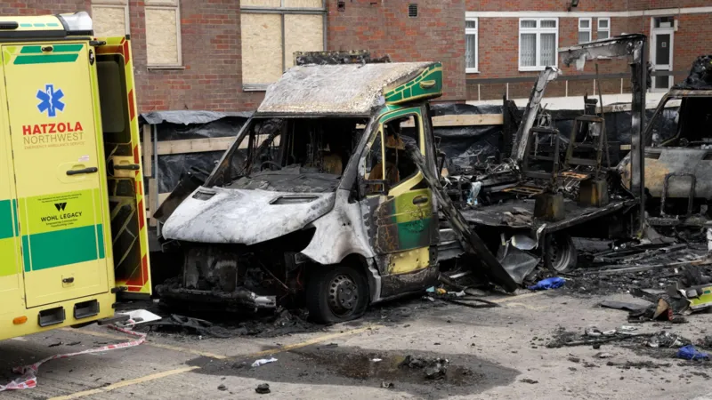 Four suspects appear in court after a targeted arson attack on Jewish ambulances in London, causing £1m damage and raising counter-terror concerns.