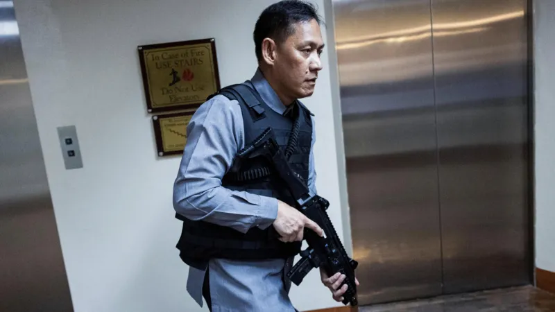 The Philippine Senate went into lockdown after gunshots were heard inside the building. Military and police secured the area as Senator Ronald Dela Rosa