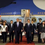 Donald Trump arrives in Beijing for a high stakes meeting with Xi Jinping. Talks focus on trade, Iran tensions, Taiwan, and US China economic relations.
