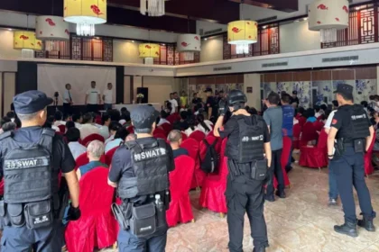 Armed police in Jiangyou detained leaders of an underground Protestant church during a Sunday service raid, raising concerns over religious freedom in China.