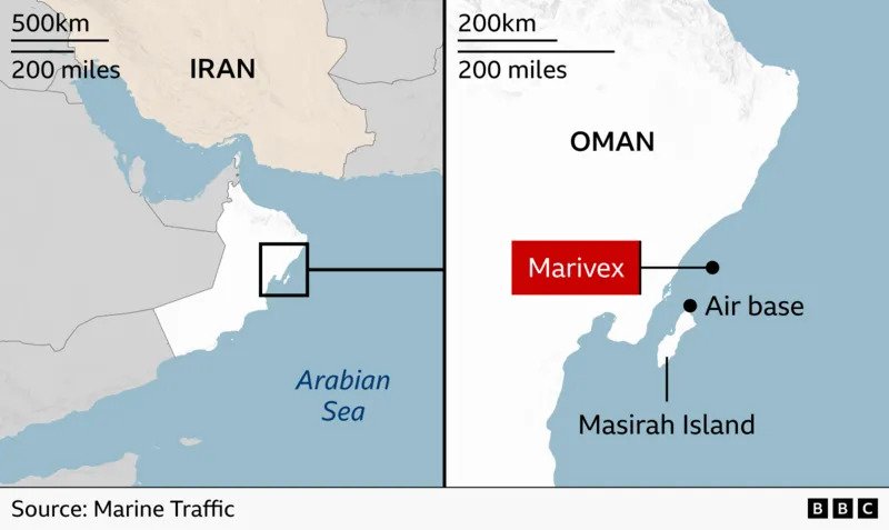 # Indian Crew Sends Distress Call After US Missile Strike Hits Oil Tanker Near Oman ## Crew Appeals for Immediate Rescue The Indian crew of a sanctioned oil tanker sent an urgent distress call after a US missile struck their vessel near the coast of Oman on Monday. Crew members reported that the ship caught fire, suffered severe damage, and started sinking. According to the emergency communication, sailors repeatedly asked authorities to send help as the situation on board became critical. "We have a fire on board and the vessel is sinking," a crew member said during the distress call. He also reported that a missile had hit the engine room, creating a hole in the lower section of the ship. ## US Military Confirms Strike The tanker, identified as Marivex, reportedly violated a US blockade targeting Iranian ports. US Central Command stated that the crew did not follow instructions issued by American forces. As a result, a fighter jet launched a precision strike aimed at the vessel's engineering and steering systems. The operation disabled the ship and left it unable to navigate safely. US officials said Marivex became the seventh vessel disabled for violating the blockade. ## Fire Breaks Out on the Tanker Indian authorities confirmed that a fire erupted aboard the tanker at approximately 1:30 PM India time. Officials did not specify the exact cause of the fire. The vessel was not carrying any oil at the time of the incident. However, the damage caused serious safety concerns for everyone on board. Images shared by crew members showed a military vessel sailing close to the tanker after the strike. ## Distress Calls Sent From Sea As flames spread and the ship lost power, crew members sent emergency messages requesting immediate assistance. The Forward Seamen's Union of India received distress calls shortly after the incident. The organization later shared information indicating that the tanker was located about 28 kilometers off the coast of Oman. Another maritime workers' organization also confirmed receiving emergency communications from crew members. ## All 24 Indian Crew Members Rescued Despite the dangerous conditions, rescue teams responded quickly. Omani military forces successfully evacuated all 24 Indian crew members from the damaged tanker. Indian officials confirmed that every crew member survived the incident. No fatalities have been reported. The rescue brought relief to families and maritime organizations that had closely monitored the situation throughout the day. ## Growing Tensions in Regional Waters The incident comes amid heightened tensions in the region. The US military continues to enforce restrictions around Iranian ports after major disruptions affected shipping routes near the Strait of Hormuz. The waterway remains one of the world's most important energy corridors, carrying a significant share of global oil and gas supplies. As investigations continue, the strike on Marivex is expected to draw international attention and raise further questions about maritime security in the region.