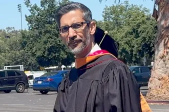 Students walked out during Google CEO Sundar Pichai’s Stanford graduation speech in protest over technology ties