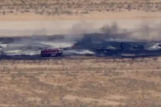 A US Air Force B52 bomber crashed after take off from Edwards Air Force Base in California, triggering fire, smoke, and an emergency response.