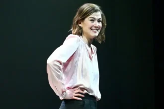 Rosamund Pike addressed an audience member using a phone during her West End play Inter Alia. See what she said and the correct quiz answer.