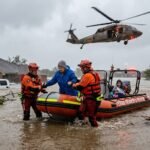 At least two people have died and more than 230 people have been rescued after severe Texas flash floods swept through Hill Country