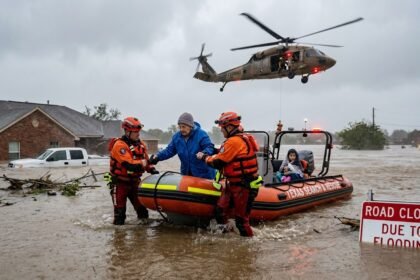 At least two people have died and more than 230 people have been rescued after severe Texas flash floods swept through Hill Country