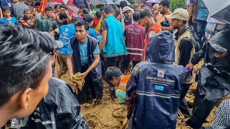 Eight Killed as Landslide Hits Girls' School in Bangladesh Refugee Camp