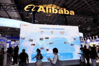 Alibaba's cloud business revenue accelerates growth Alibaba results Cloud Intelligence 10 20 30 40% 3% 6% 7% 13% 18% 26% 34% 36% 38% 45% March Quarter 2024 June Quarter September Quarter December Quarter March Quarter 2025 June Quarter September Quarter December Quarter March Quarter 2026 June Quarte