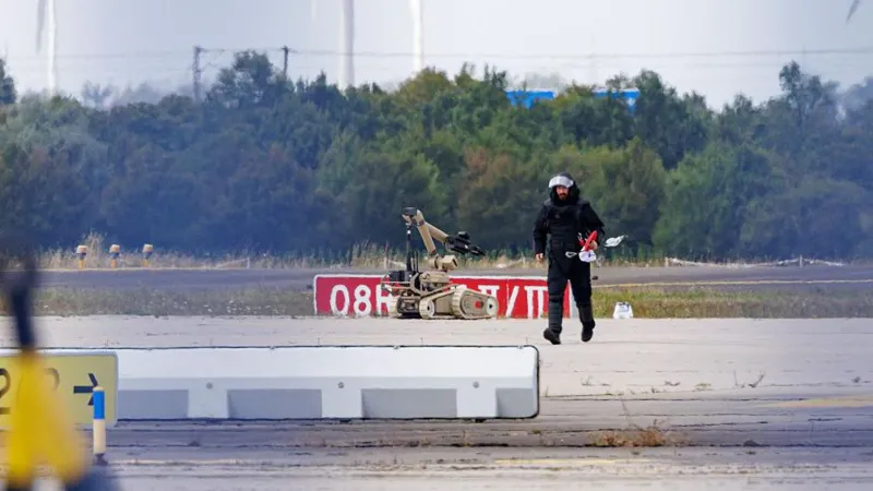 Drone carrying explosives found at German airport, police say