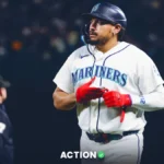 Houston Astros and Seattle Mariners players during a 2026 MLB matchup