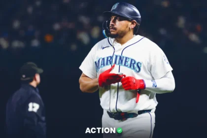 Houston Astros and Seattle Mariners players during a 2026 MLB matchup