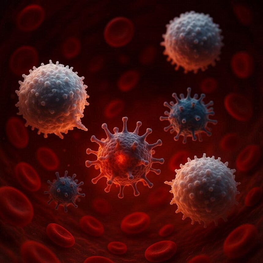Illustration showing immune cells remembering and responding to a familiar pathogen