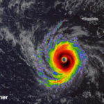 Category 4 Hurricane Nolo moving southwest of the Hawaiian Islands on Sept. 27, 2026.