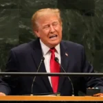 Donald Trump speaks during the United Nations General Assembly in New York on September 22, 2026.