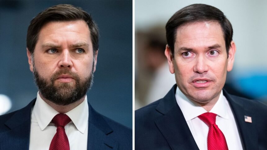 JD Vance and Marco Rubio during their political careers in the Trump administration