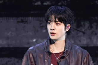 BTS Jin performs during the 2026 iHeartRadio Music Festival in Las Vegas.