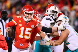 Kansas City Chiefs players during their road game against the Miami Dolphins