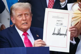 Donald Trump discussing the One Big Beautiful Bill at the White House