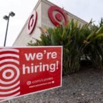 A job hiring sign in the United States as strong August employment data raises interest rate expectations.
