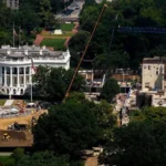 Construction work on Trump's planned White House ballroom in Washington, DC