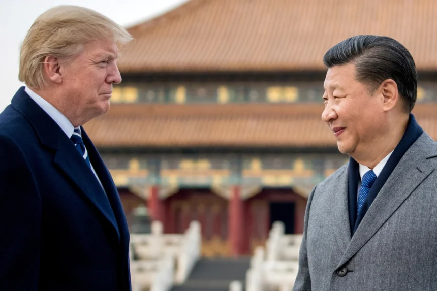 Donald Trump and Xi Jinping during a high level U.S. China meeting
