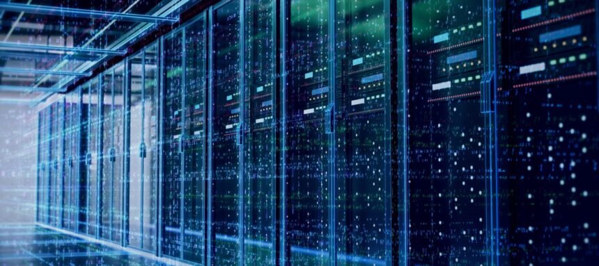 Water reservoir and large data center facility showing growing pressure on global water resources