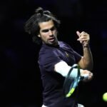 Carlos Alcaraz during his US Open quarterfinal against Ben Shelton