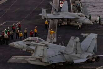 US aircraft carrier deployed in the Middle East during 2026.