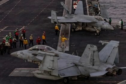 US aircraft carrier deployed in the Middle East during 2026.