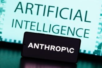 Anthropic logo and AI technology concept linked to the company's IPO and government business risks