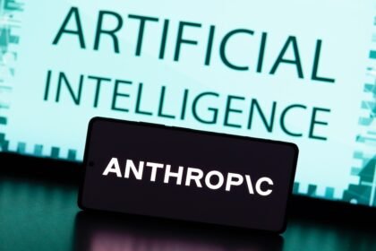 Anthropic logo and AI technology concept linked to the company's IPO and government business risks