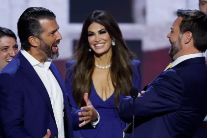 Kimberly Guilfoyle and Senator John Curtis in connection with reports about her resignation as US ambassador to Greece.