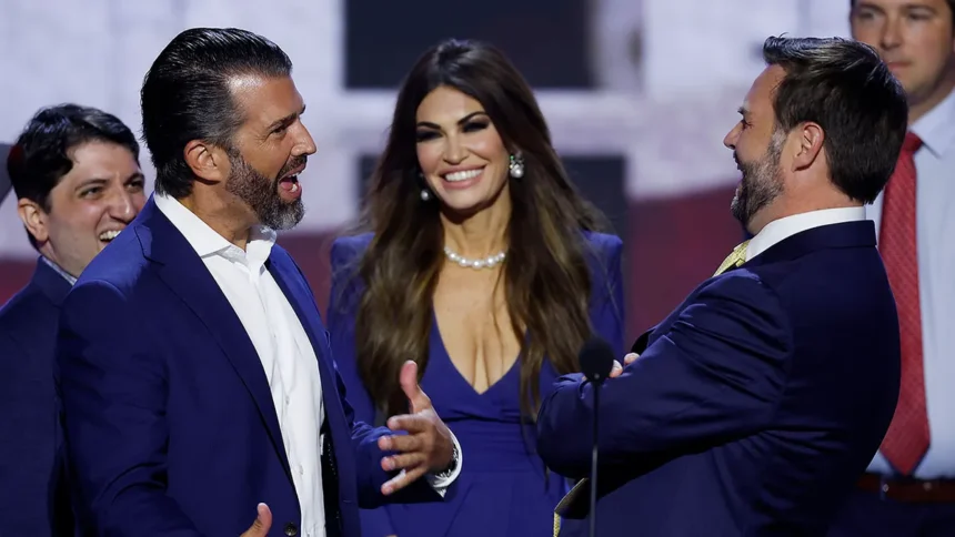 Kimberly Guilfoyle and Senator John Curtis in connection with reports about her resignation as US ambassador to Greece.