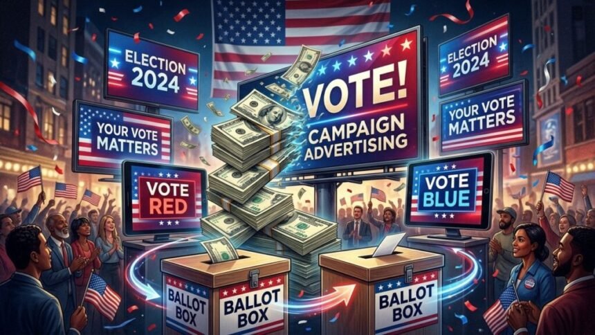 Political advertising spending during the 2026 US midterm election cycle