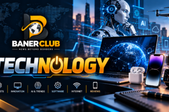 Futuristic Technology Newsroom