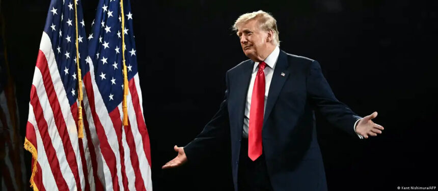 Donald Trump during a public appearance amid polling on voter support and presidential approval.
