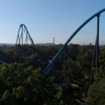 Goliath roller coaster at Six Flags Over Georgia, where a fatal incident prompted a safety investigation.