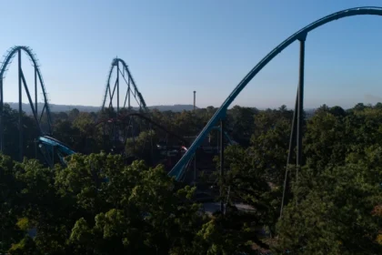 Goliath roller coaster at Six Flags Over Georgia, where a fatal incident prompted a safety investigation.
