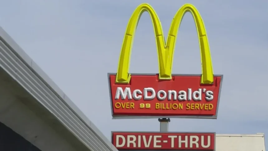 McDonald’s restaurant sign linked to a lawsuit over its AI assisted pricing tool