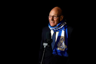 Sir Patrick Stewart, the British actor who received his knighthood in 2010.