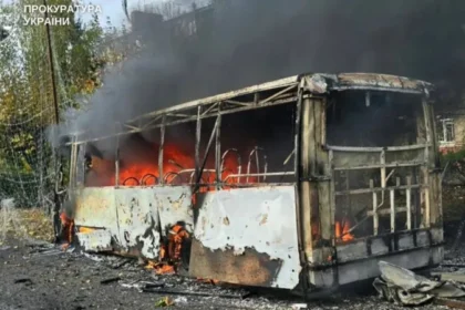 Ukrainian civilians seeking shelter during Russian air raids