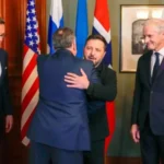 Donald Trump and Volodymyr Zelensky during discussions about US support for Ukraine.